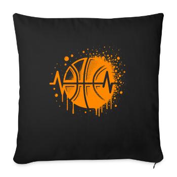 Basketball Herzlinie - Sofakissenbezug 45 x 45 cm - Schwarz - Vorne