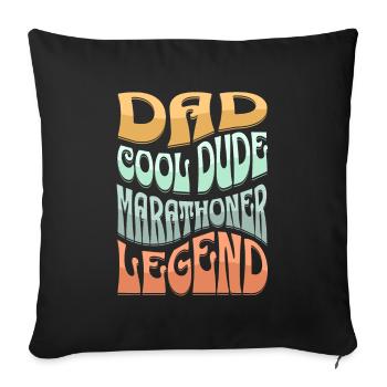 Papa marathonien - Housse de coussin décorative 45 x 45 cm - noir - Devant