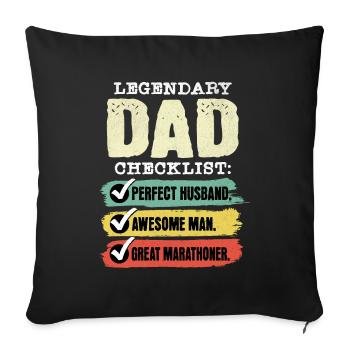 Dad Marathon Runner Father's Day - Sofa pillowcase 17,3'' x 17,3'' (45 x 45 cm) - black - Front