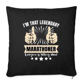 Marathonien légendaire - Housse de coussin décorative 45 x 45 cm - noir - Devant