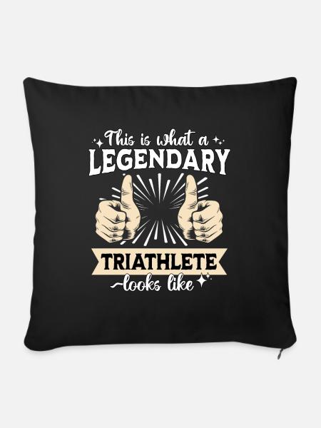 Legendärer Triathlet - Sofakissenbezug 45 x 45 cm - Schwarz