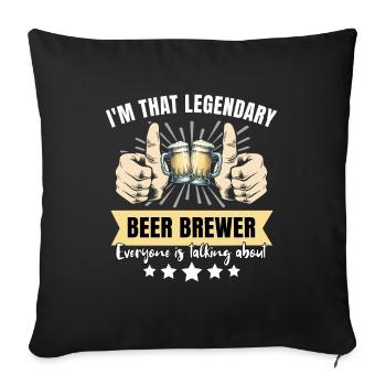 Brasseur de bière légendaire - Housse de coussin décorative 45 x 45 cm - noir - Devant