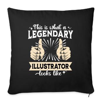 Legendary Illustrator - Sofa pillowcase 17,3'' x 17,3'' (45 x 45 cm) - black - Front