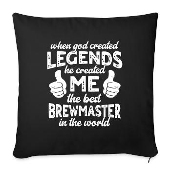 Légende du meilleur maître brasseur - Housse de coussin décorative 45 x 45 cm - noir - Devant
