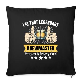 Maître brasseur légendaire - Housse de coussin décorative 45 x 45 cm - noir - Devant