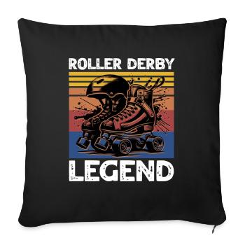 Légende du roller derby - Housse de coussin décorative 45 x 45 cm - noir - Devant