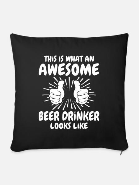Biertrinker - Sofakissenbezug 45 x 45 cm - Schwarz