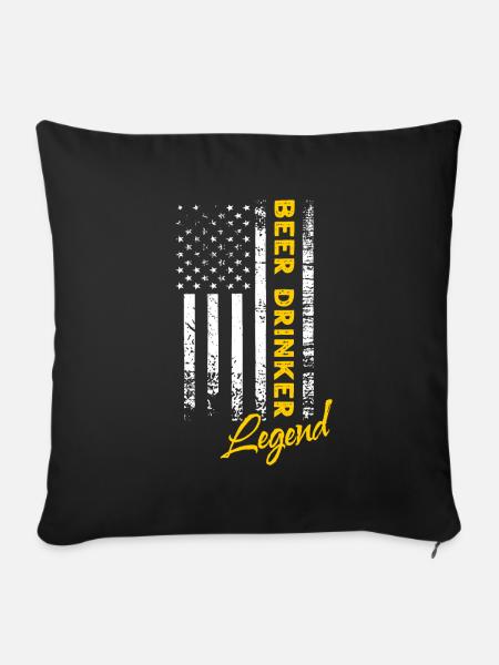 Biertrinker Legende - Sofakissenbezug 45 x 45 cm - Schwarz