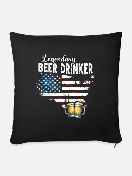 Biertrinker - Sofakissenbezug 45 x 45 cm - Schwarz