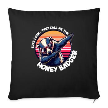Dicton de blaireau à miel - Housse de coussin décorative 45 x 45 cm - noir - Devant