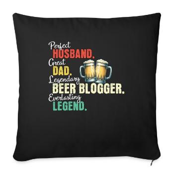 Beer Blogger Dad - Sofa pillowcase 17,3'' x 17,3'' (45 x 45 cm) - black - Front