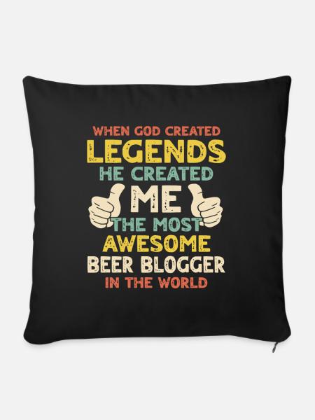 Bier Blogger - Sofakissenbezug 45 x 45 cm - Schwarz