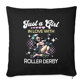 Roller Derby Filles - Housse de coussin décorative 45 x 45 cm - noir - Devant