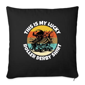 Roller derby - Housse de coussin décorative 45 x 45 cm - noir - Devant