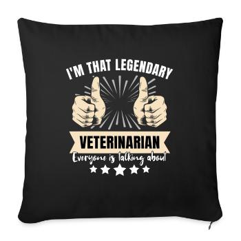 vVétérinaire légendaire - Housse de coussin décorative 45 x 45 cm - noir - Devant