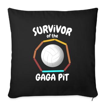 Gaga Ball Sayings - Sofa pillowcase 17,3'' x 17,3'' (45 x 45 cm) - black - Front