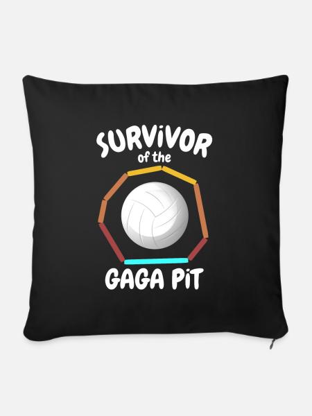 Gaga Ball Sprüche - Sofakissenbezug 45 x 45 cm - Schwarz