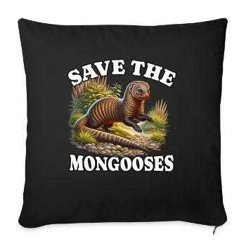 Save Meerkat - Sofa pillowcase 17,3'' x 17,3'' (45 x 45 cm) - black - Front