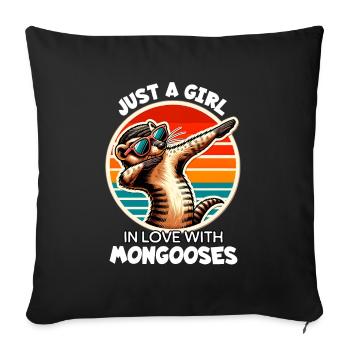 Girl Loves Meerkat - Sofa pillowcase 17,3'' x 17,3'' (45 x 45 cm) - black - Front