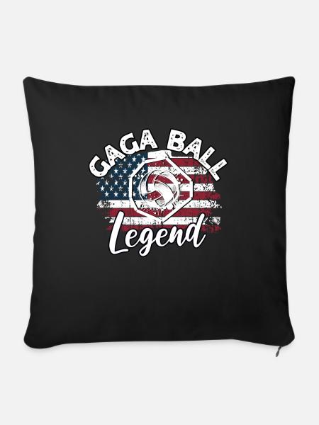 Gaga Ball Sprüche - Sofakissenbezug 45 x 45 cm - Schwarz