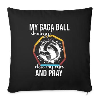 Funny Gaga Ball Saying - Sofa pillowcase 17,3'' x 17,3'' (45 x 45 cm) - black - Front