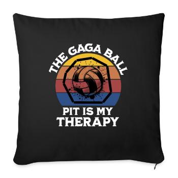 Funny Gaga Ball Saying - Sofa pillowcase 17,3'' x 17,3'' (45 x 45 cm) - black - Front