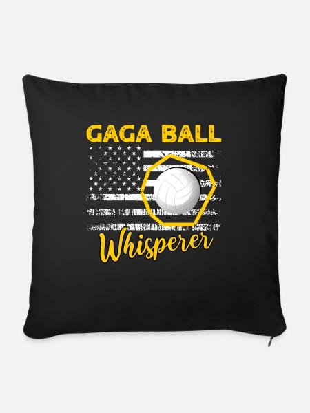 Gaga Ball Sprüche - Sofakissenbezug 45 x 45 cm - Schwarz