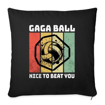 Gaga Ball Sayings - Sofa pillowcase 17,3'' x 17,3'' (45 x 45 cm) - black - Front