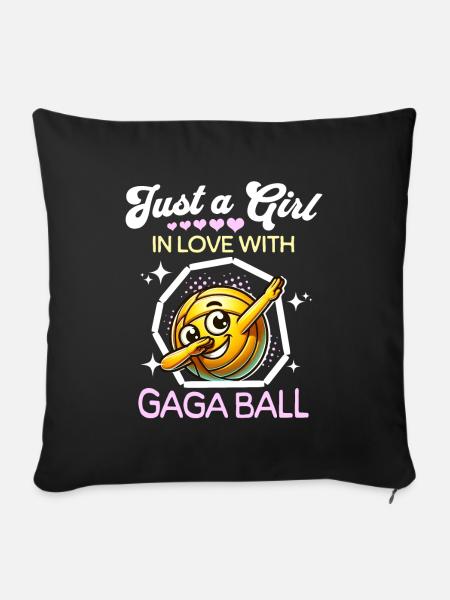 Gaga Ball Mädchen - Sofakissenbezug 45 x 45 cm - Schwarz
