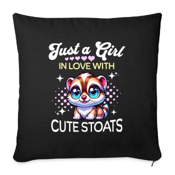 Ermine Girl - Sofa pillowcase 17,3'' x 17,3'' (45 x 45 cm) - black - Front
