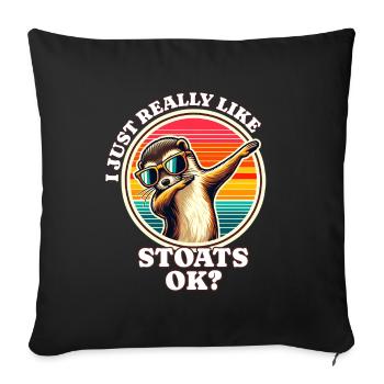 I Love Ermine Saying - Sofa pillowcase 17,3'' x 17,3'' (45 x 45 cm) - black - Front