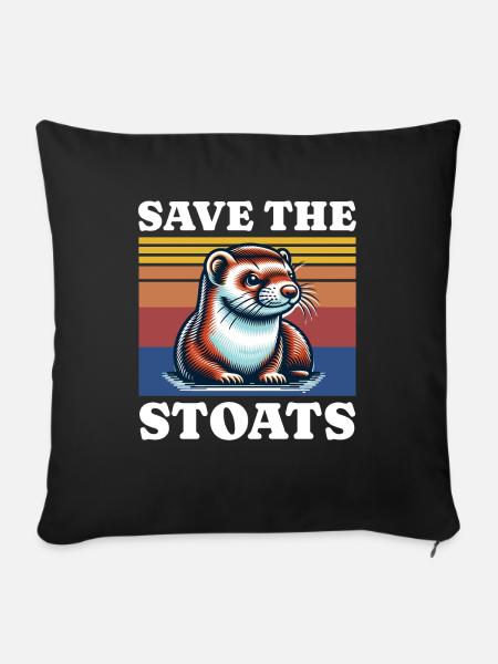 Save Stoat - Sofakissenbezug 45 x 45 cm - Schwarz