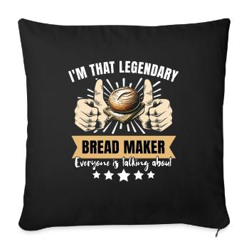 Machine à pain légendaire - Housse de coussin décorative 45 x 45 cm - noir - Devant