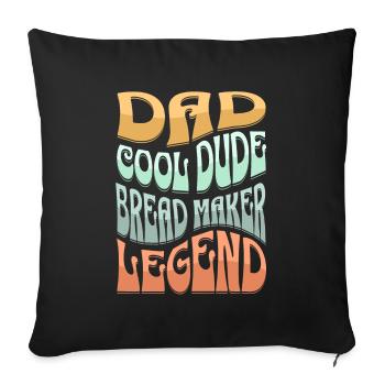 Papa Brotmacher - Sofa pillowcase 17,3'' x 17,3'' (45 x 45 cm) - black - Front