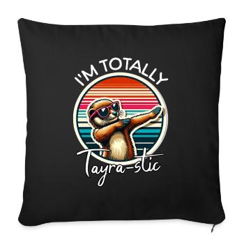 Dictons amusants de martres - Housse de coussin décorative 45 x 45 cm - noir - Devant