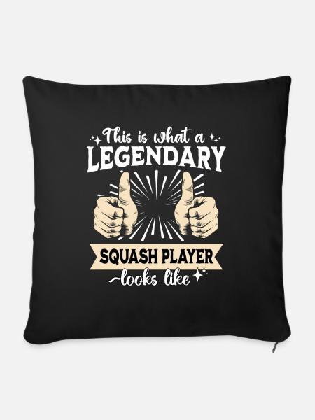 Legendärer Squashspieler - Sofakissenbezug 45 x 45 cm - Schwarz