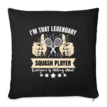 Joueur de squash légendaire - Housse de coussin décorative 45 x 45 cm - noir - Devant