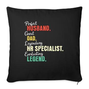 HR Specialist Dad - Sofa pillowcase 17,3'' x 17,3'' (45 x 45 cm) - black - Front