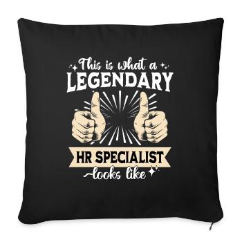 Spécialiste légendaire des ressources humaines - Housse de coussin décorative 45 x 45 cm - noir - Devant