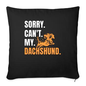 Teckel Dackel - Housse de coussin décorative 45 x 45 cm - noir - Devant