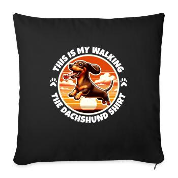 Dictons amusants sur le teckel - Housse de coussin décorative 45 x 45 cm - noir - Devant