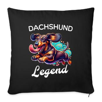 Teckel Légende Teckel - Housse de coussin décorative 45 x 45 cm - noir - Devant