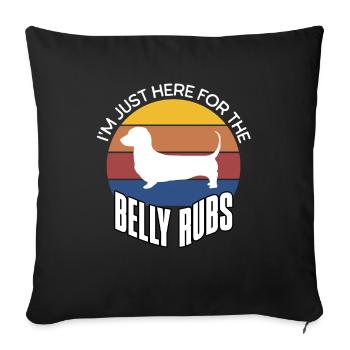 Dictons amusants sur le teckel - Housse de coussin décorative 45 x 45 cm - noir - Devant