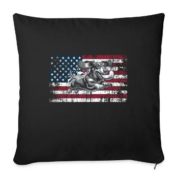 Dachshund US - Sofa pillowcase 17,3'' x 17,3'' (45 x 45 cm) - black - Front