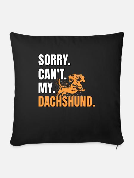 Dackel Dachshund - Sofakissenbezug 45 x 45 cm - Schwarz