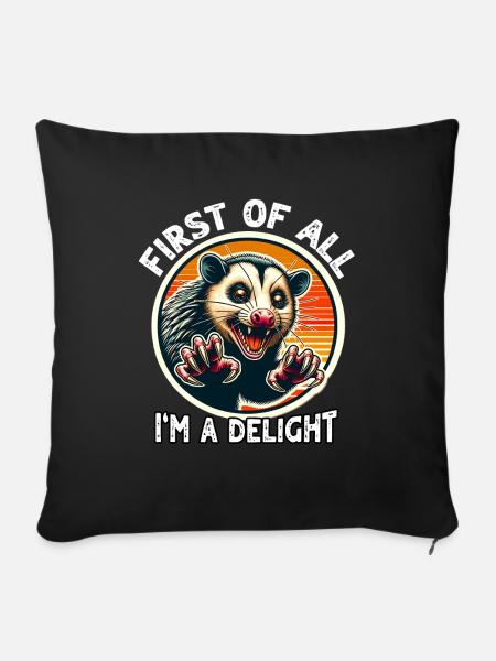 Opossum - Sofakissenbezug 45 x 45 cm - Schwarz