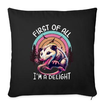Opossum - Sofa pillowcase 17,3'' x 17,3'' (45 x 45 cm) - black - Front