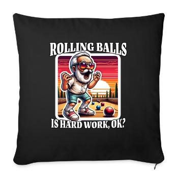 Bocce Ball Sayings - Sofa pillowcase 17,3'' x 17,3'' (45 x 45 cm) - black - Front