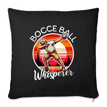 Chuchoteur de boules de pétanque - Housse de coussin décorative 45 x 45 cm - noir - Devant