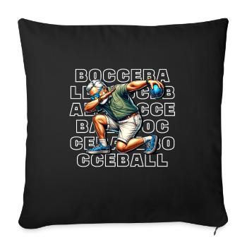Boule de pétanque - Housse de coussin décorative 45 x 45 cm - noir - Devant